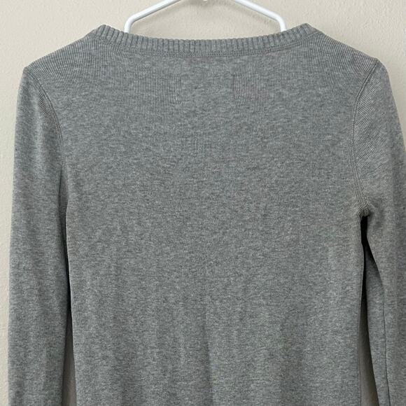 Vintage Aeropostale Henley knit sweater slim fitted tunic scoop neck Y2K retro L - Picture 7 of 9